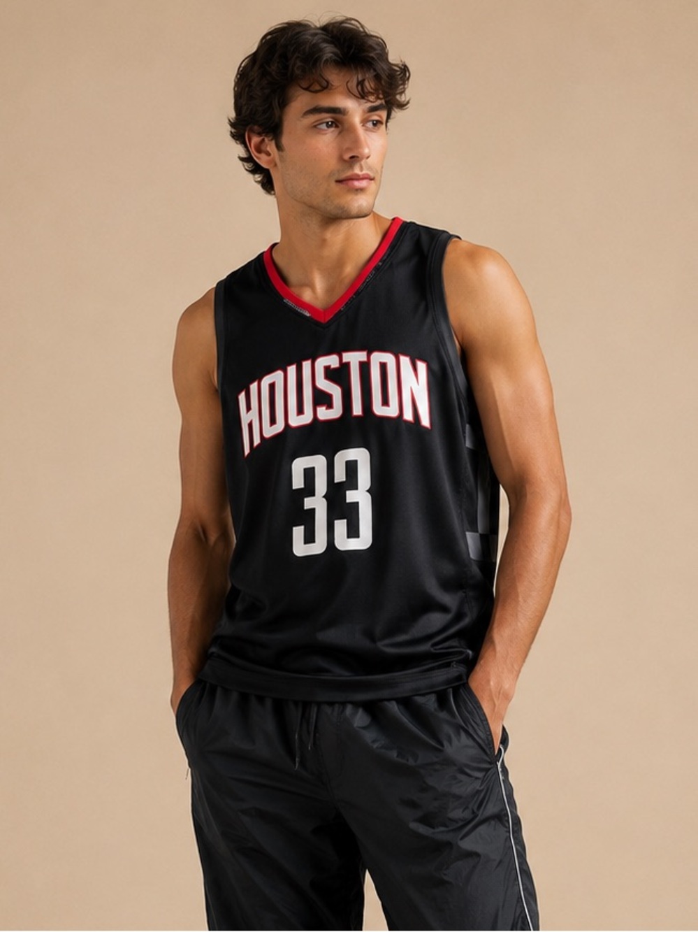 Fanatics Houston Rockets #33 NBA Basketball Jersey Size Large Black